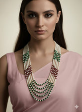 Layered Multi Color Real Freshwater Pearl Beaded Necklace For Women
